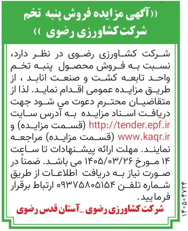  پنبه تخم